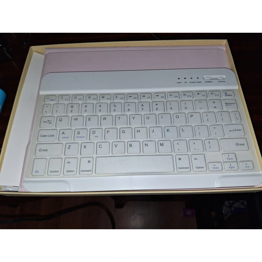 Wireless Bluetooth Keyboard and Tablet Case Set Pink iOS Android Wi